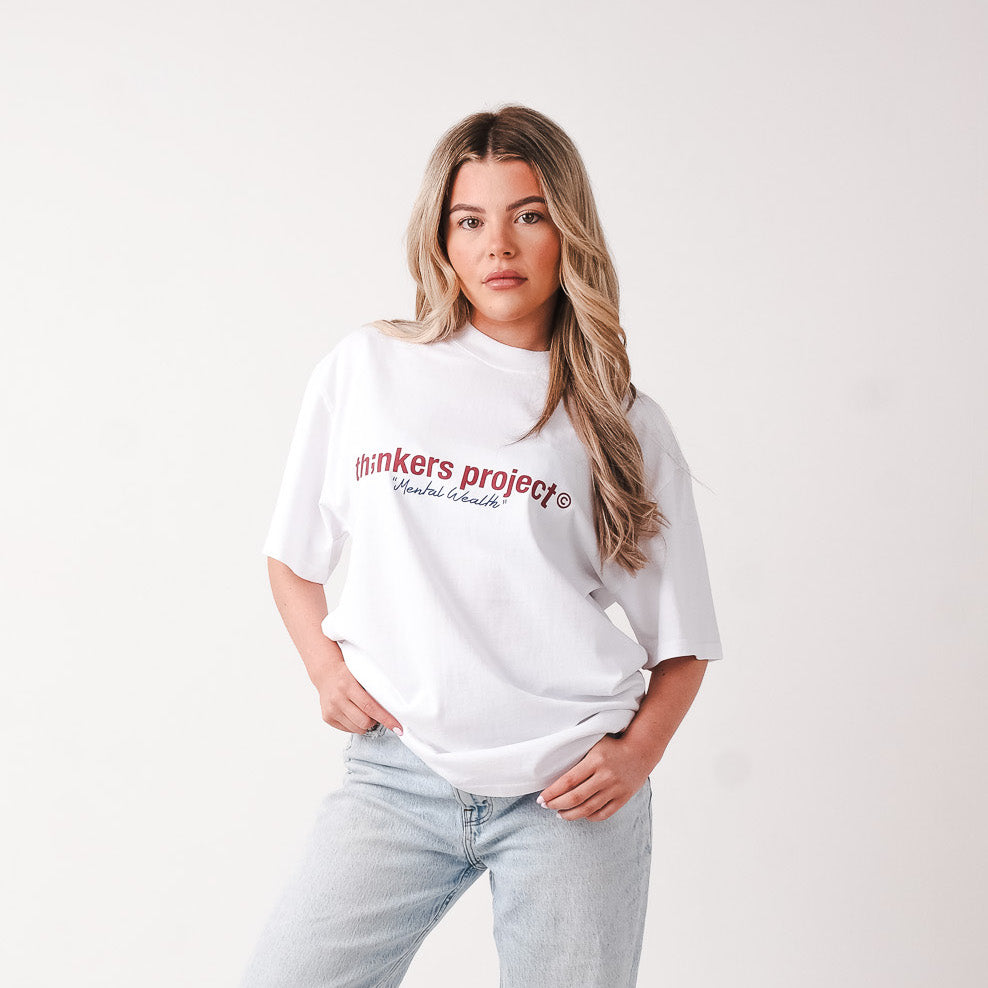 logo t-shirt faded white