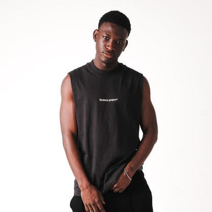 logo tank top faded black