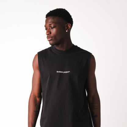 logo tank top faded black