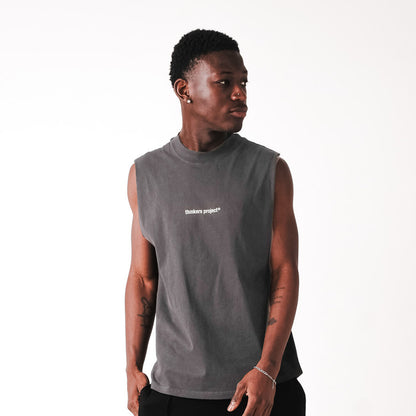 logo tank top faded grey
